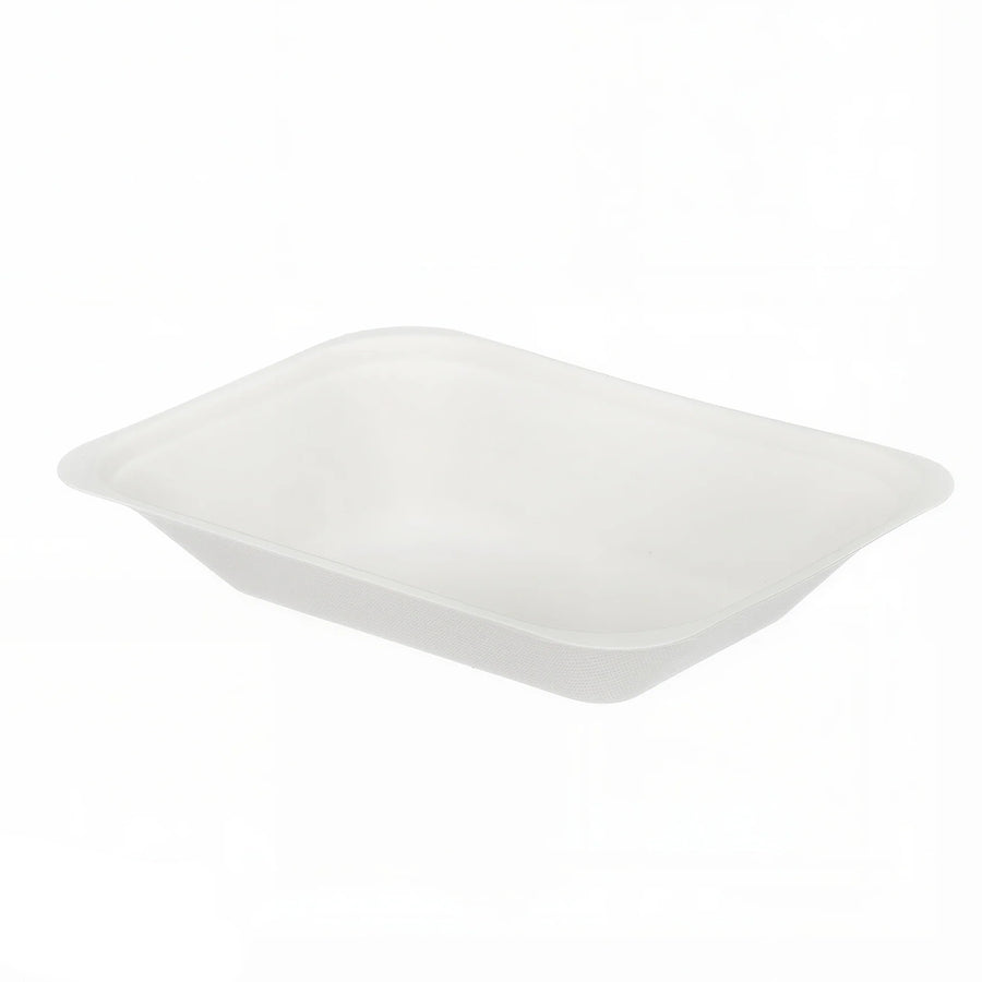 7"x5" White Bagasse Chip Tray (1 x 500)