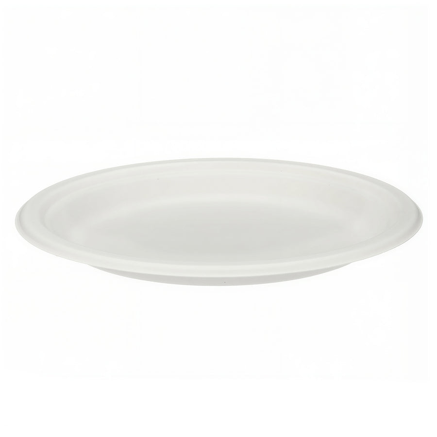 9" White Bagasse Round Plate (1 x 500)