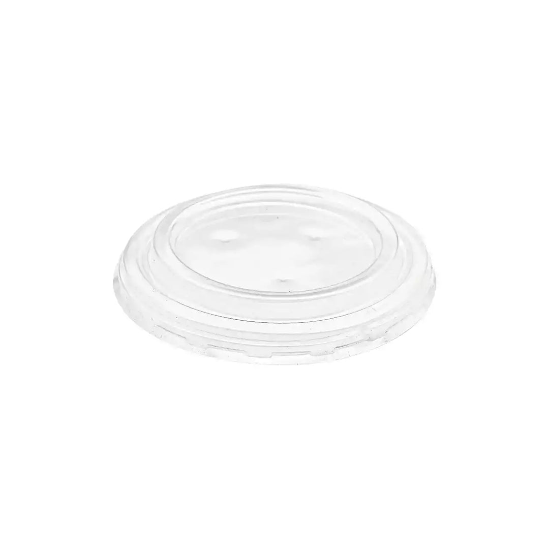 Packaging Wise 20oz / 550cc clear PET lid — crystal-clear dome cover for cold drinks, perfect fit and leak-resistant seal.