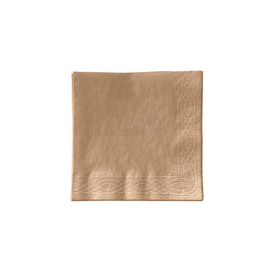 33cm x 33cm Brown Napkin 1/4 Fold 2Ply (1 x 2400)