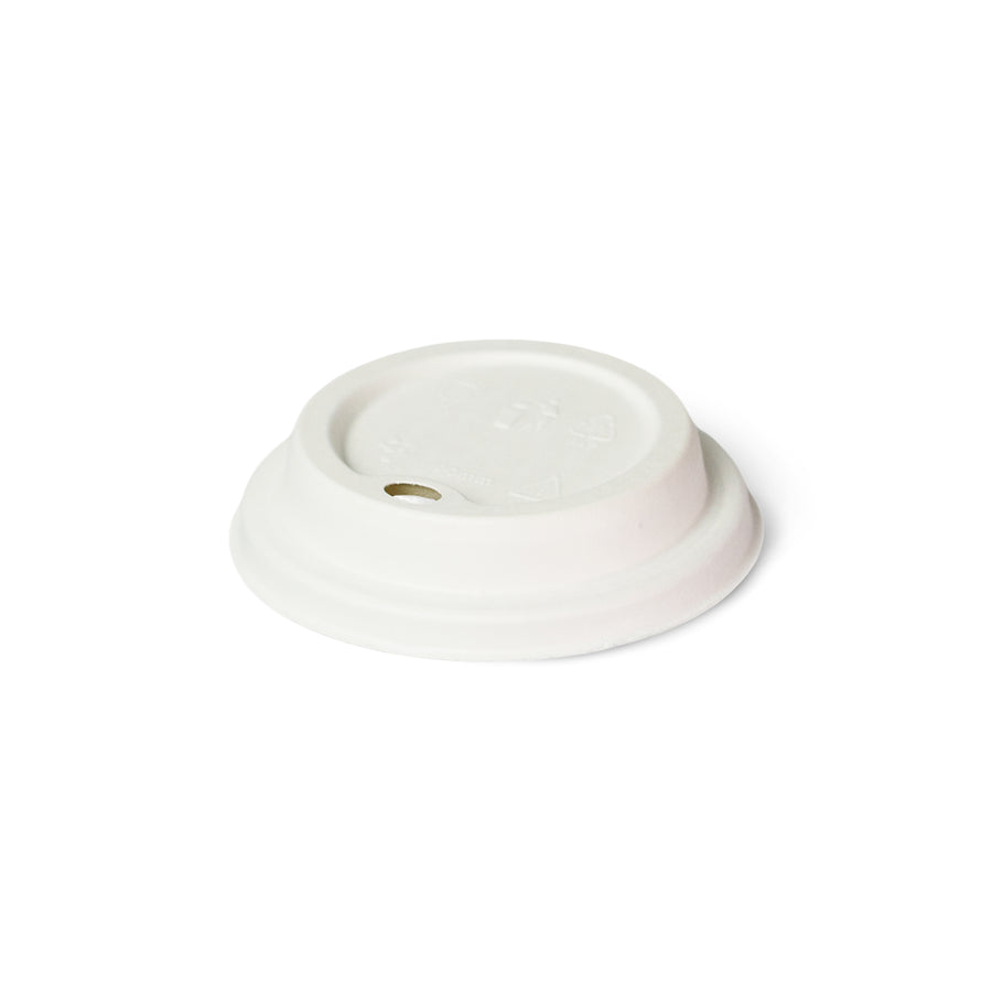 10oz/20oz - 90⌀ White Bagasse Sip Thru Lid (1 x 1000)