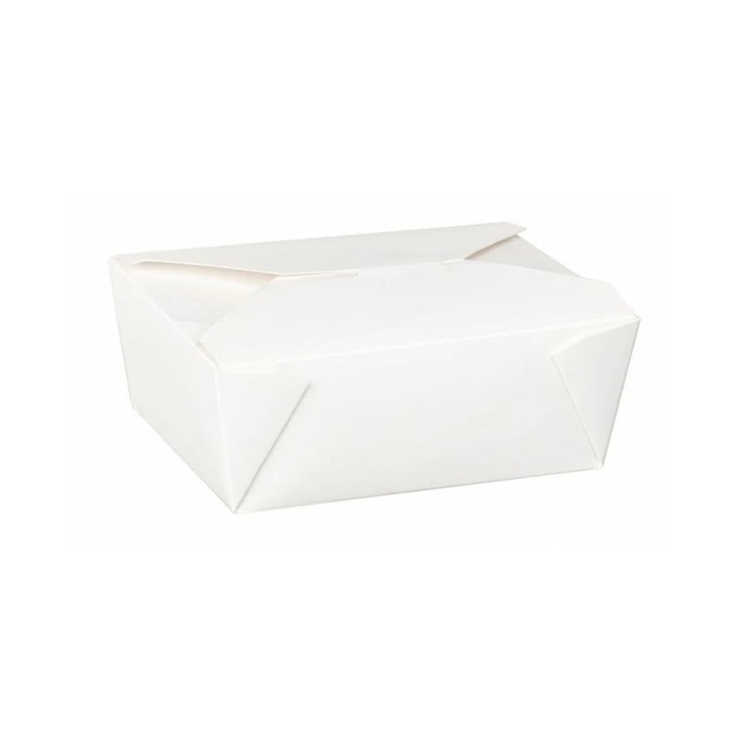 Packaging Wise No.8 white food box — extra large, strong, and versatile takeaway container perfect for family meals, big salads, and catering orders. Choose sustainable packaging today!
