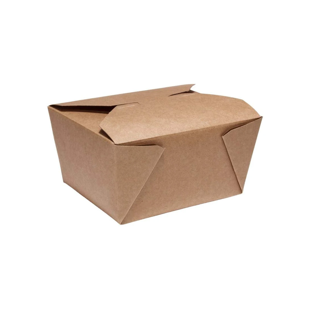 Packaging Wise NO.1 kraft food box, eco-friendly takeaway lunch container with secure fold-over lid, ideal for hot and cold meals.