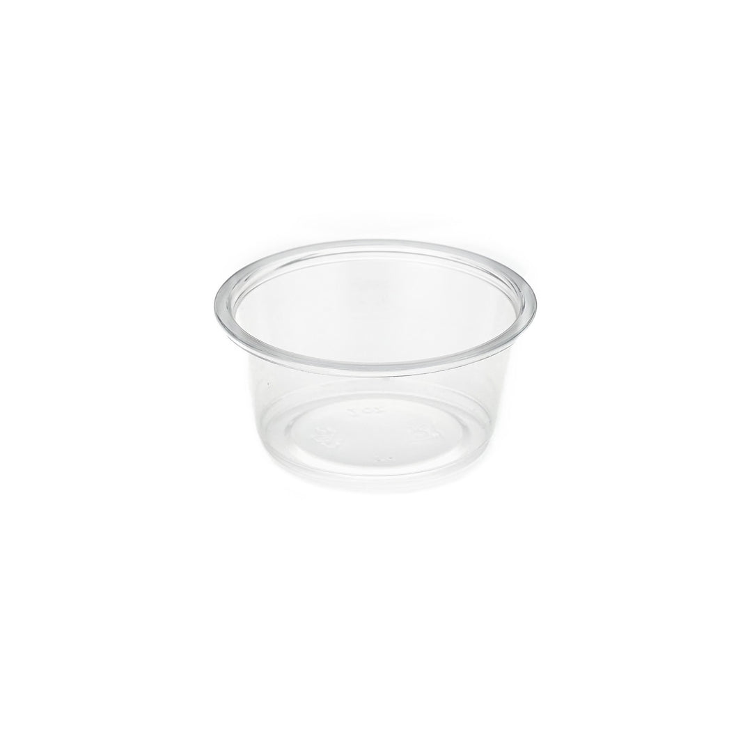 Packaging Wise 2 oz clear PET sauce pot — ideal for serving sauces, condiments, and small portions; pack of 1000.
