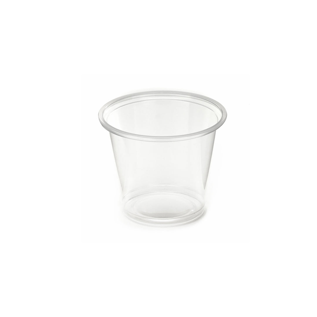 Packaging Wise 5.5 oz clear PET sauce pot — ideal for larger sauce portions, dressings, and sides; pack of 500.