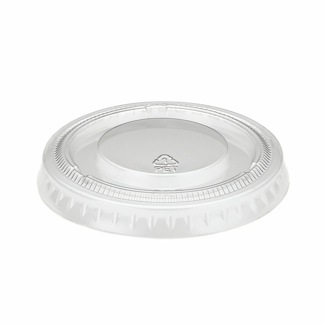 Packaging Wise 2 oz clear PET sauce pot lid — secure, tight-fitting lid ideal for takeaway sauces and dressings; pack of 1000.