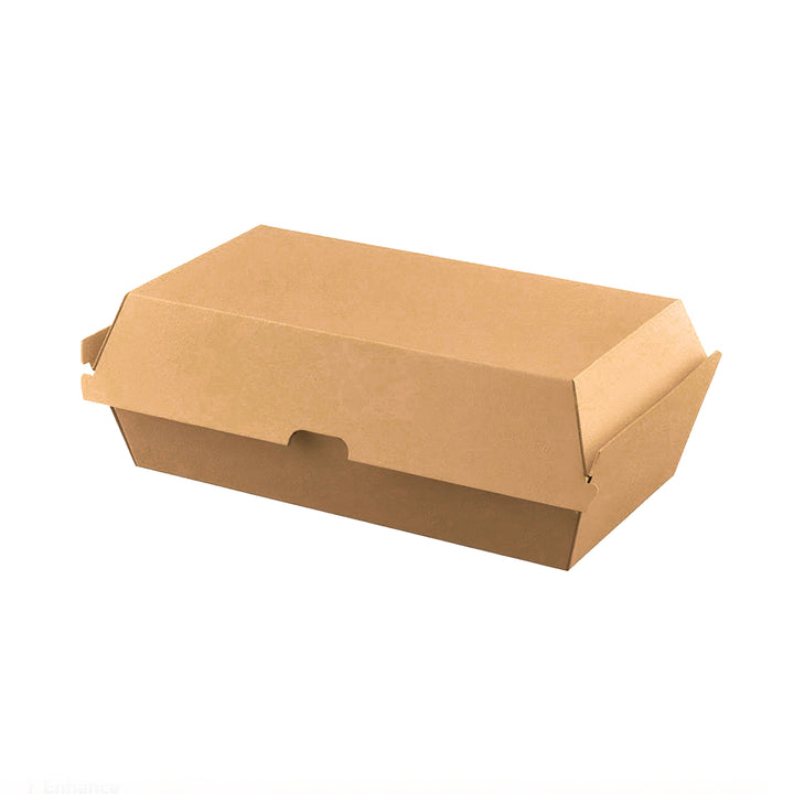 20.9 x 7 x 7.8 cm Brown Kraft Clamshell Burger Box (1x280)