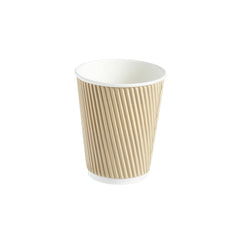 12oz - 90⌀ Kraft Ripple Wall Hot Cup (1 x 500)