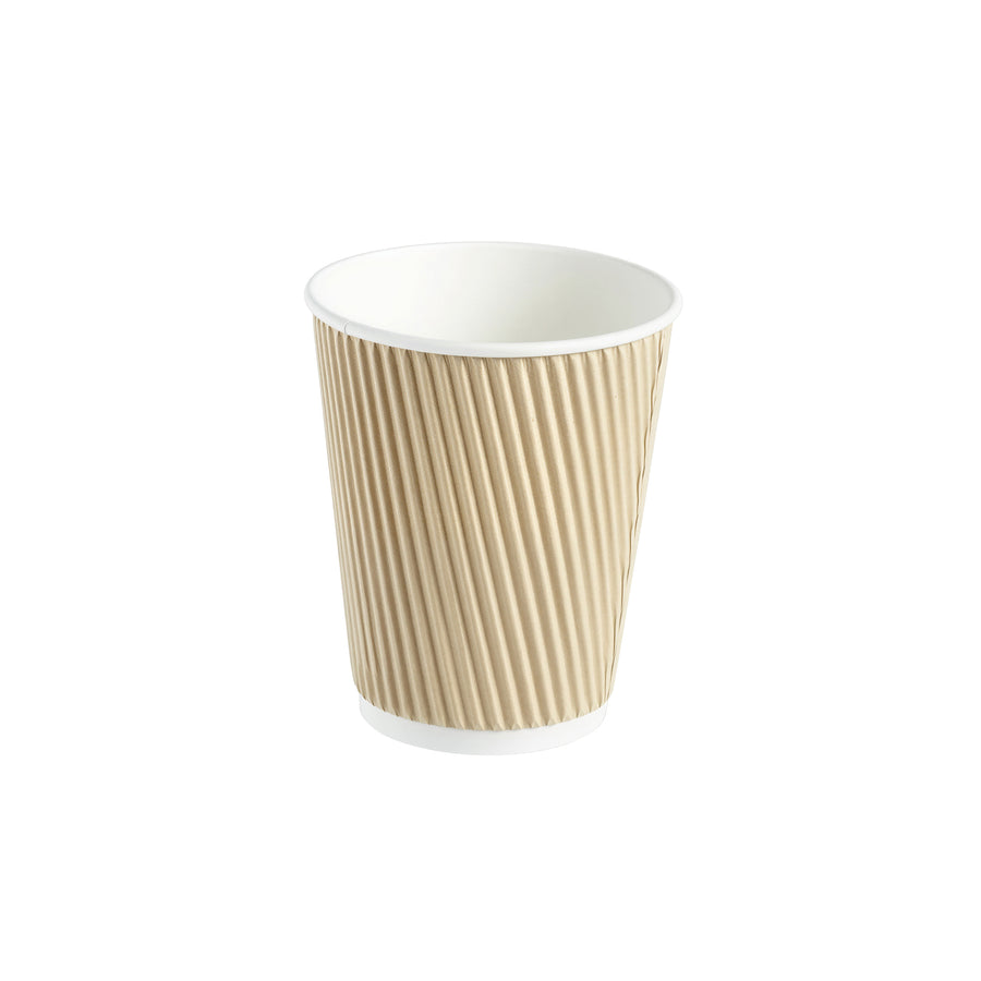 12oz - 90⌀ Kraft Ripple Wall Hot Cup (1 x 500)