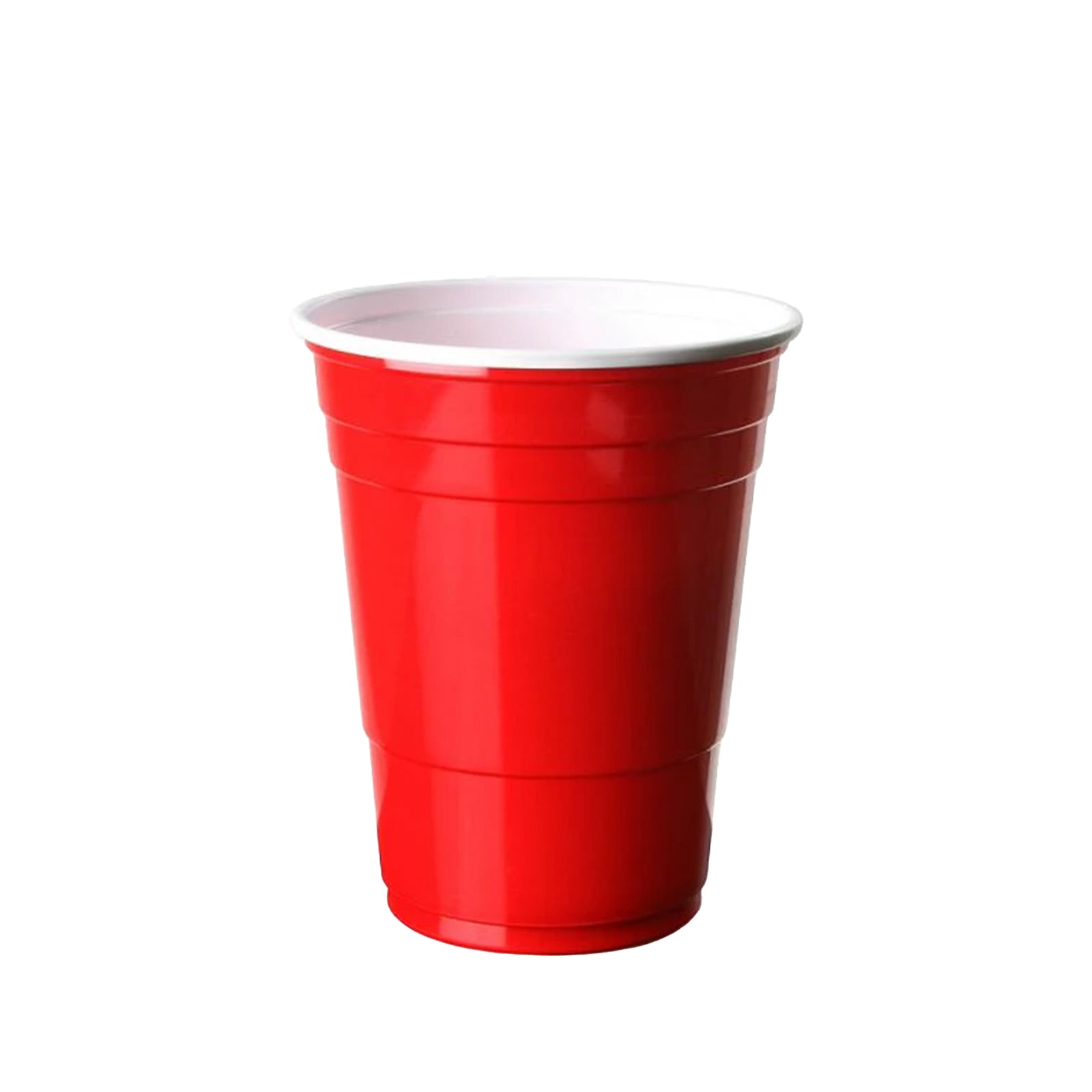 12oz red American party cup — disposable plastic cup ideal for parties, events, and cold drinks.