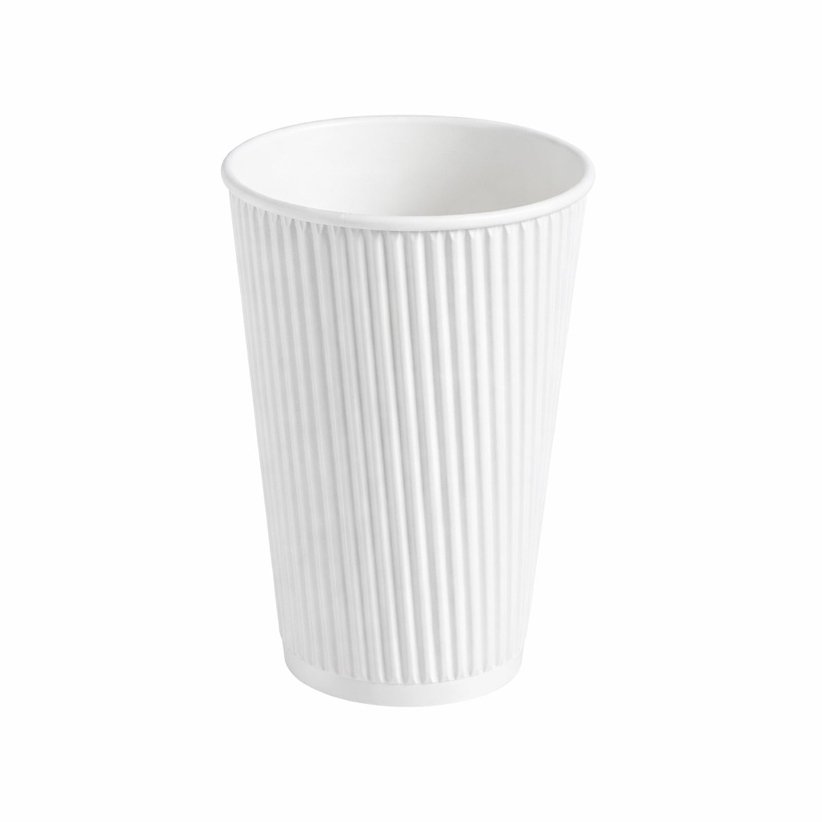 16oz white ripple wall hot cup with 84mm rim (500 pack) — insulated paper cup designed for hot takeaway drinks.