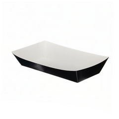 192mm x 85mm x 43mm Black Paper Medium Food Tray (1 x 500)