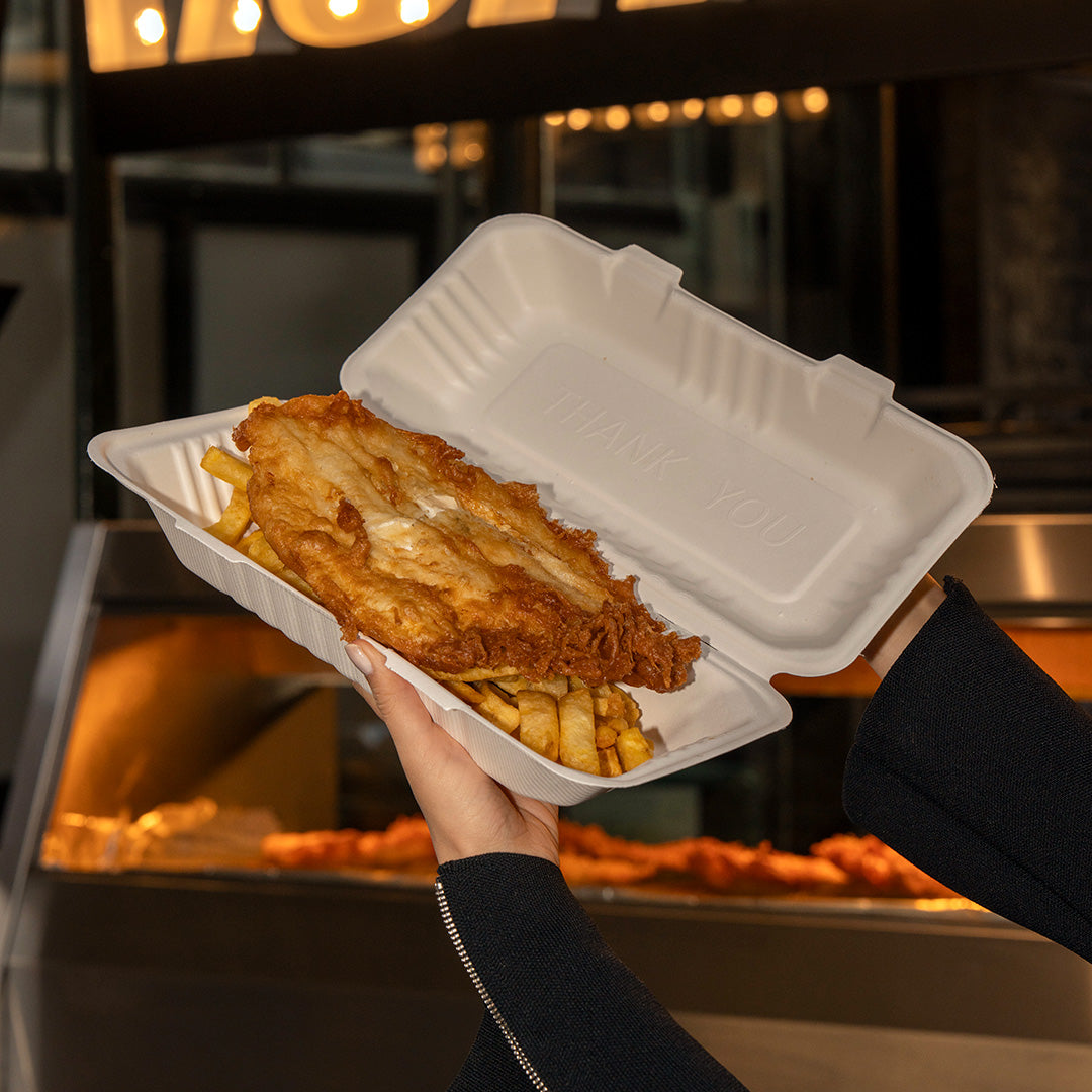 324mm x 155mm x 75mm White Extra Large Fish & Chip Box (1 x 200)