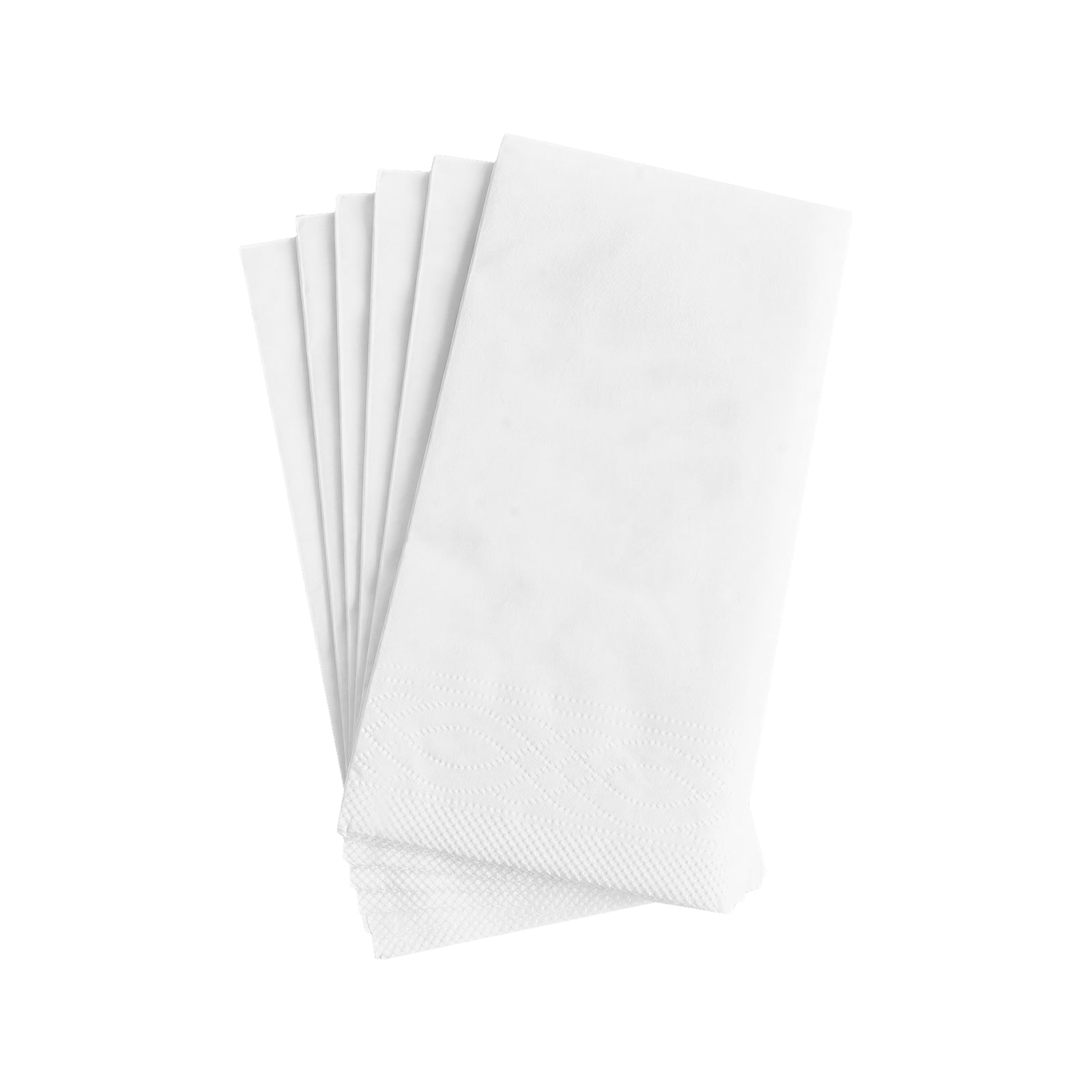 40 x 40cm white two-ply napkin folded into eighths