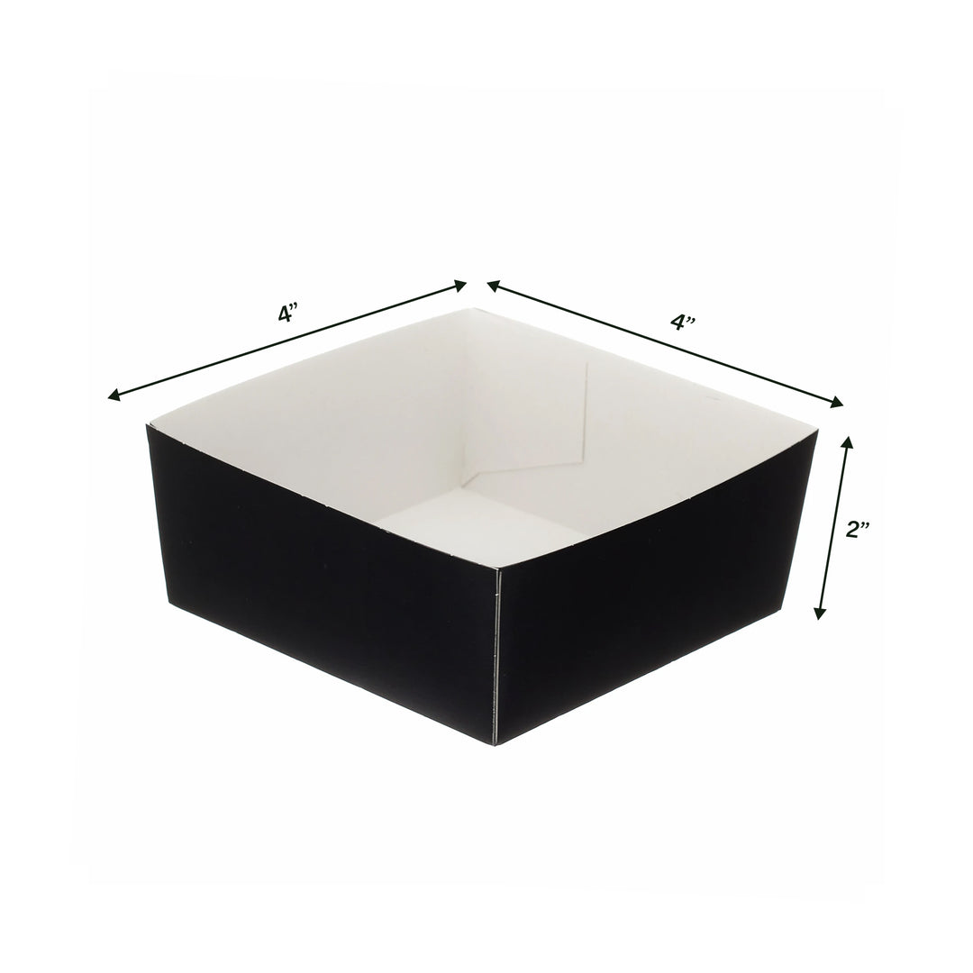 4" x 4"  Black Paper Burger Tray (1 x 500)