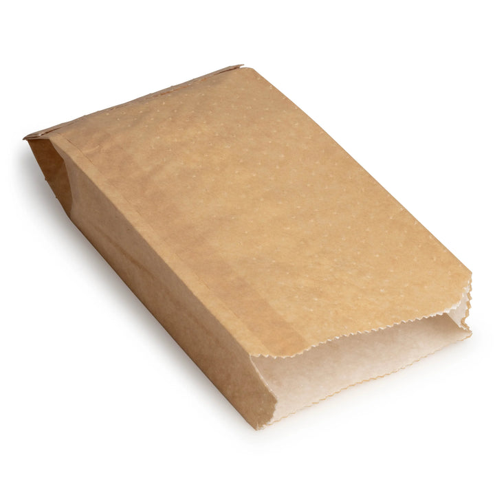 5x2x10 kraft brown hot & crispy chip bag (500 pack) — breathable paper bag designed to keep chips and fried food hot and crispy.