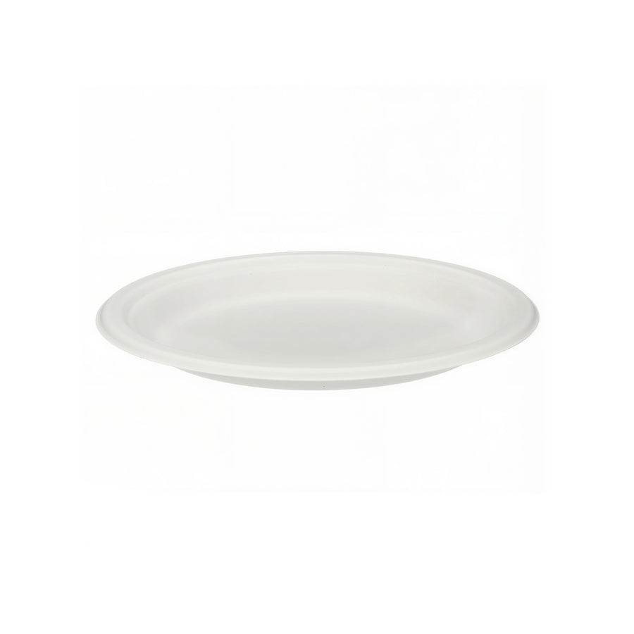7" White Bagasse Round Plate (1 x 500)
