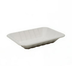 7" x 5" White Bagasse Chip Tray (1 x 500)