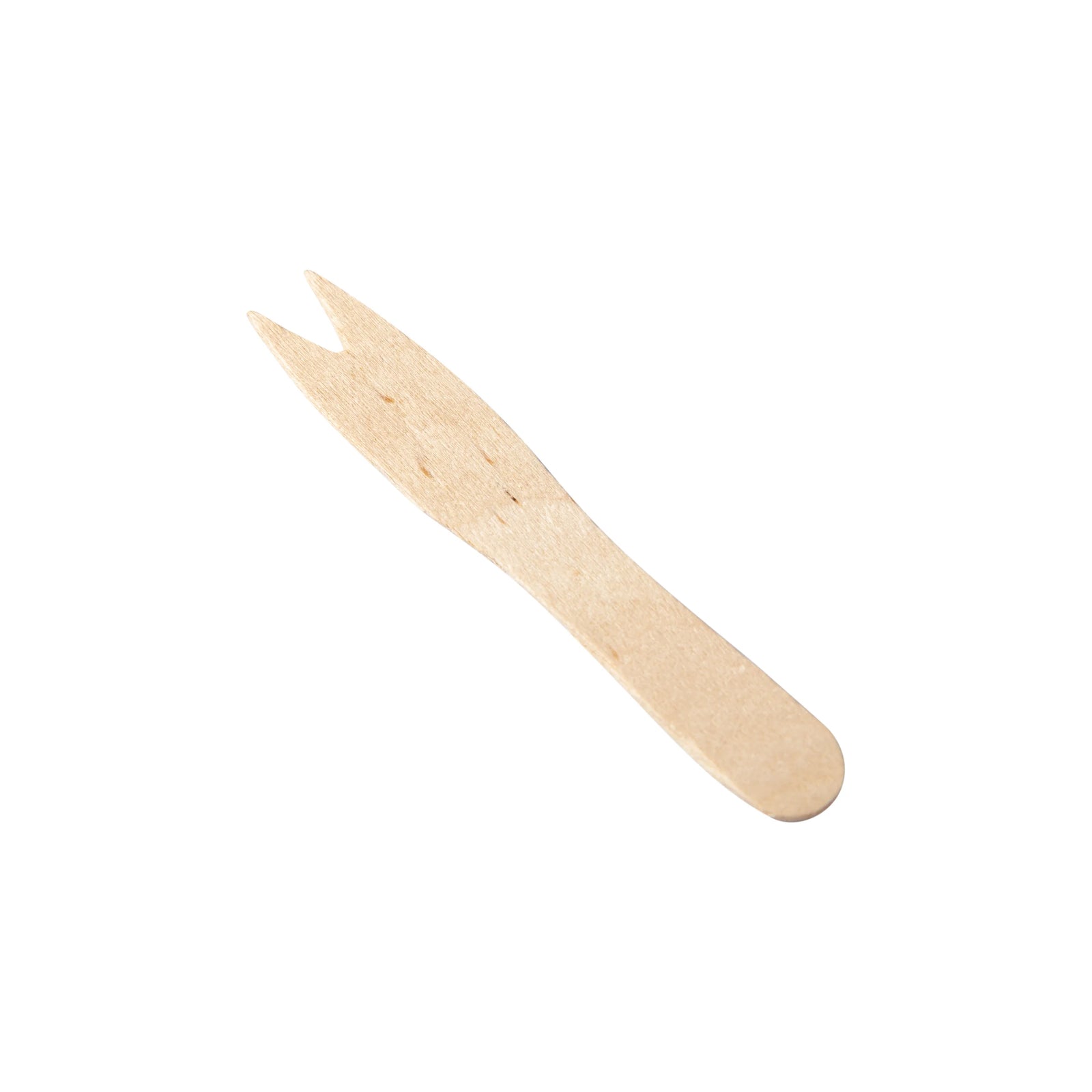 85mm natural wooden chip fork (10000 pack) — eco-friendly disposable wooden fork ideal for chips, street food, and takeaway use.