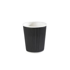 8oz - 80⌀ Black Paper Ripple Wall Hot Cup (1 x 500)