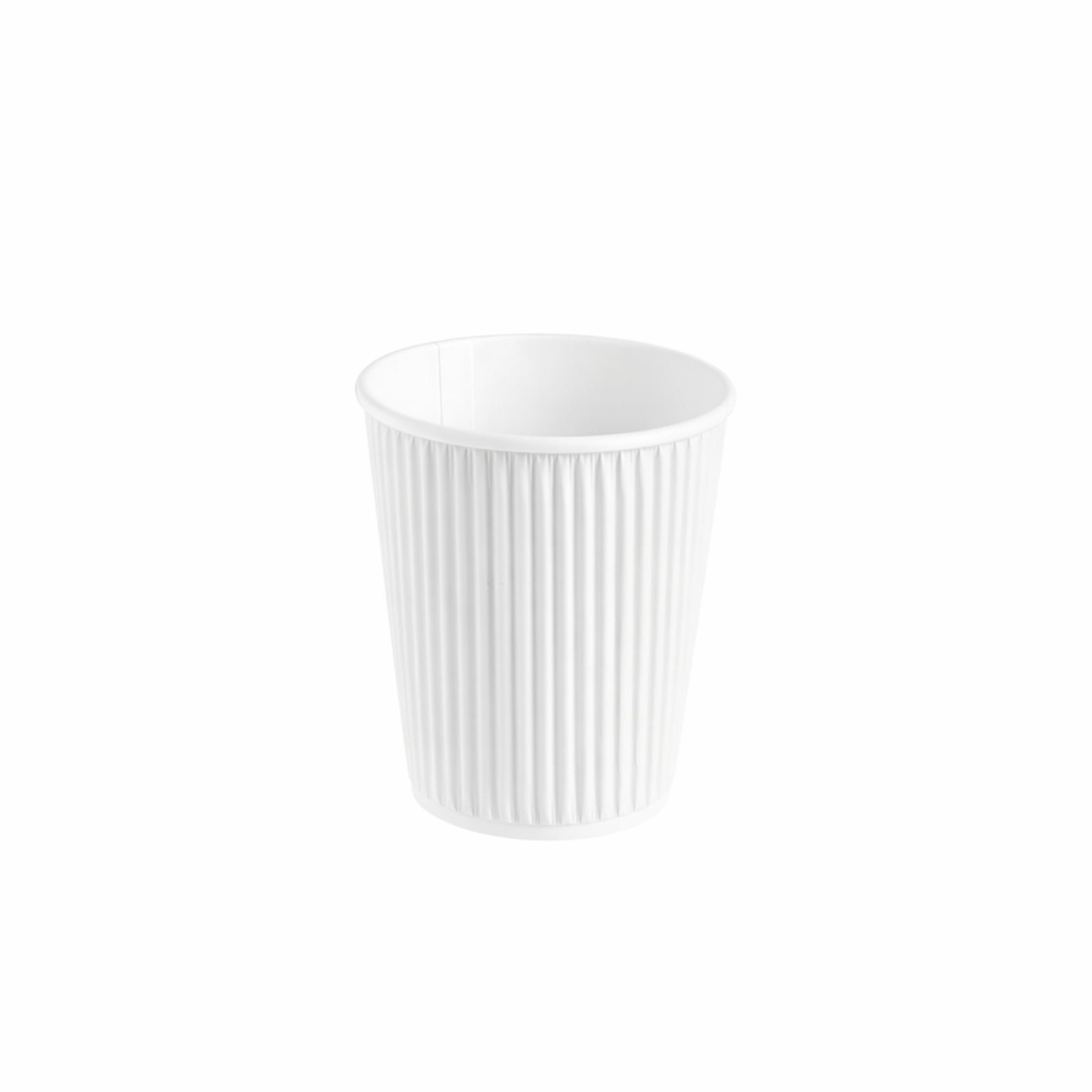 8oz white ripple wall hot cup with 80mm rim (500 pack) — insulated paper cup ideal for hot takeaway drinks.