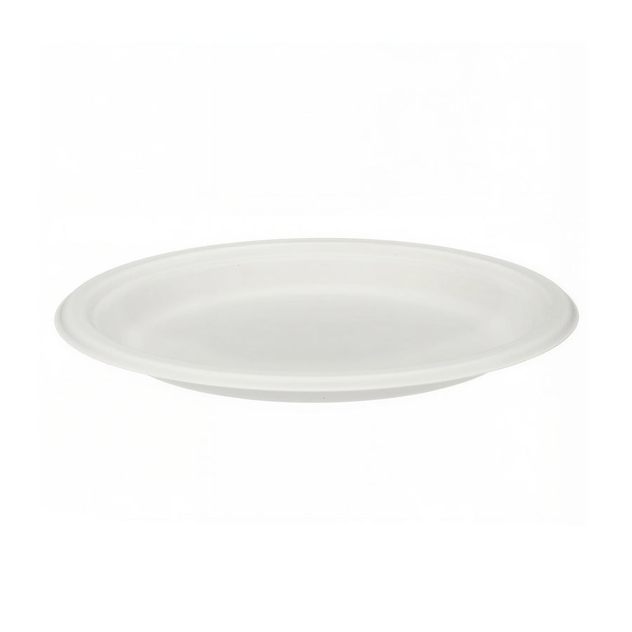9" White Bagasse Round Plate (1 x 500)