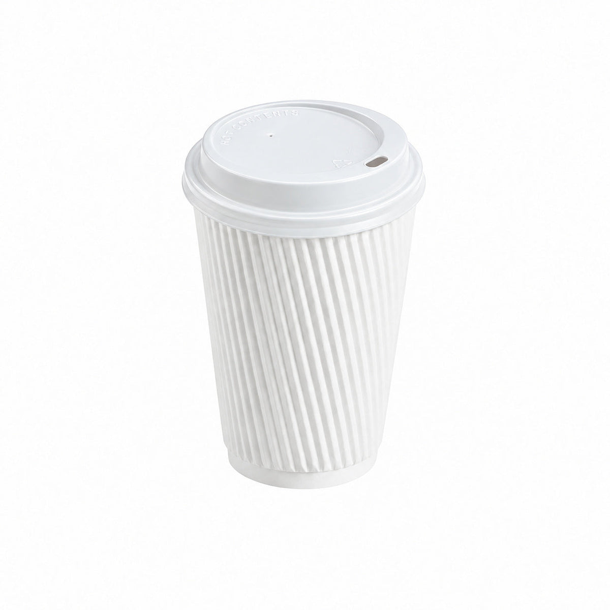 12oz - 90mm Diameter White Ripple Wall Hot Cup & White Sip Thru Lids (1 x 1,000)