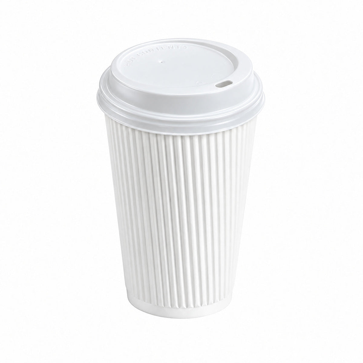 16oz - 90mm Diameter White Ripple Wall Hot Cup & White Sip Thru Lids (1 x 1,000)