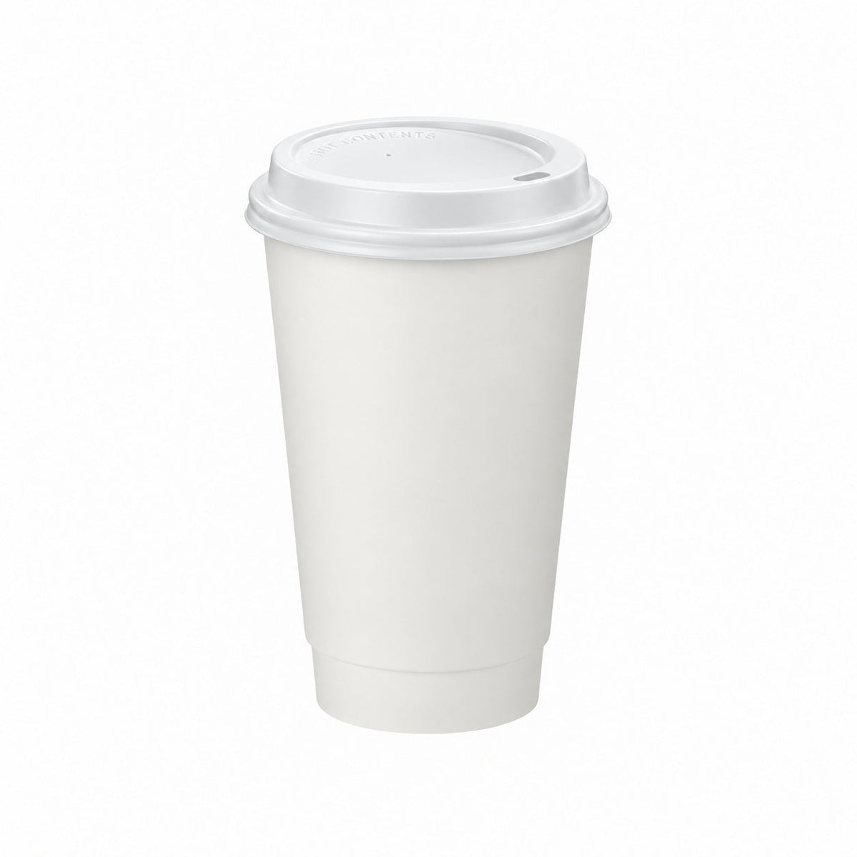 16oz - 90mm Diameter White Paper Double Wall Hot Cup & White Sip Thru Lids (1 x 1,000)