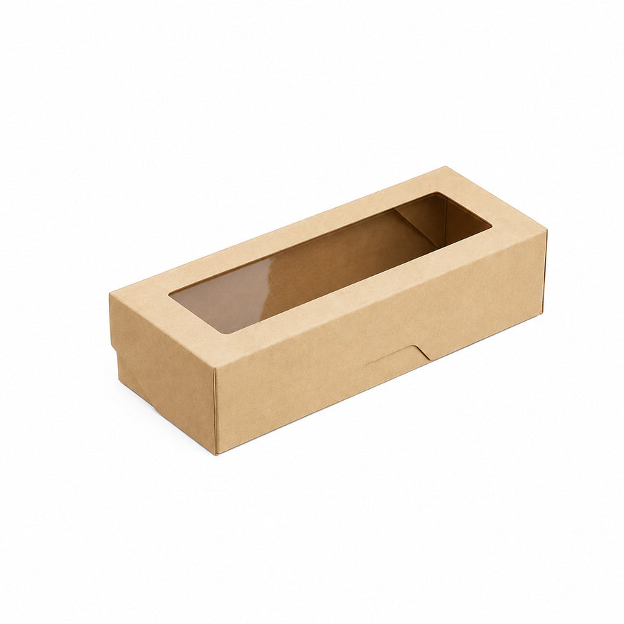 500ml Brown Kraft Takeaway & Deli Box with Clear Window (1 x 350)