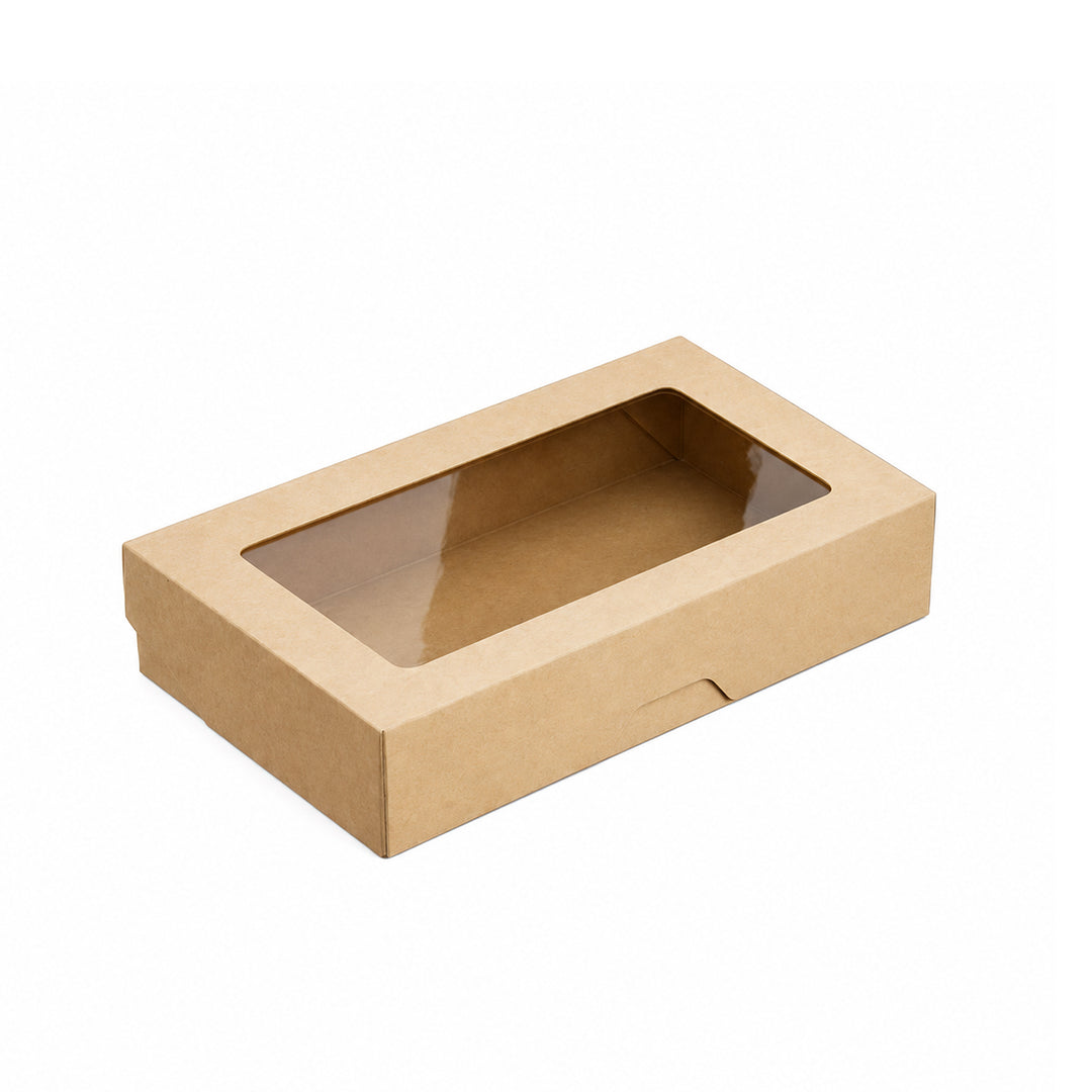 1000ml Brown Kraft Takeaway &amp; Deli Box with Clear Window (1 x 250)