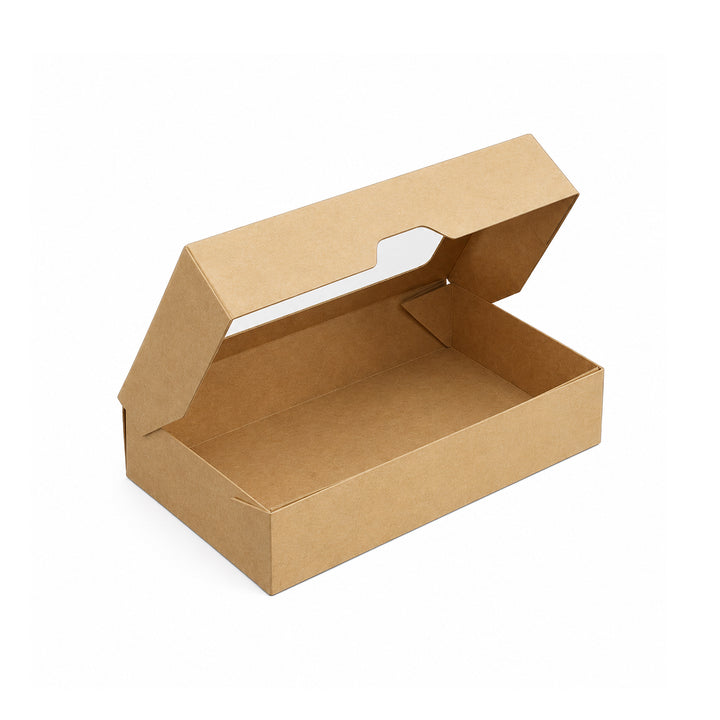 1000ml Brown Kraft Takeaway &amp; Deli Box with Clear Window (1 x 250)
