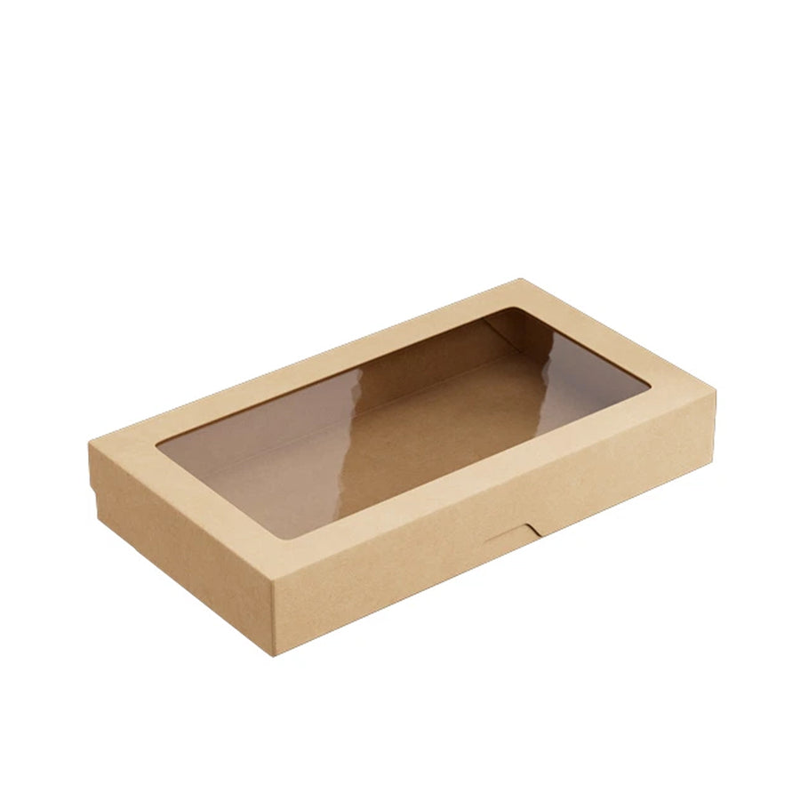 1450ml Brown Kraft Takeaway & Deli Box with Clear Window (1 x 150)