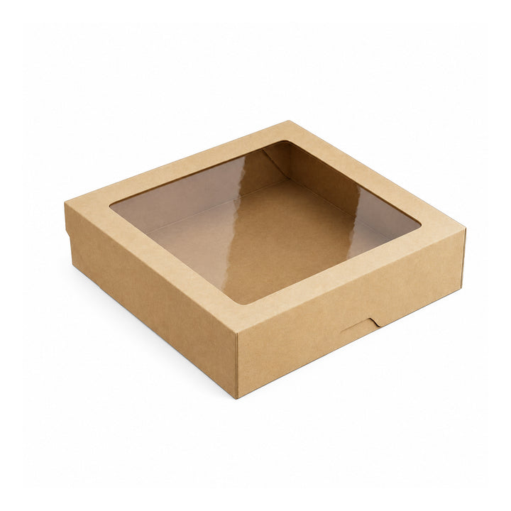 1500ml Brown Kraft Takeaway &amp; Deli Box with Clear Window (1 x 150)