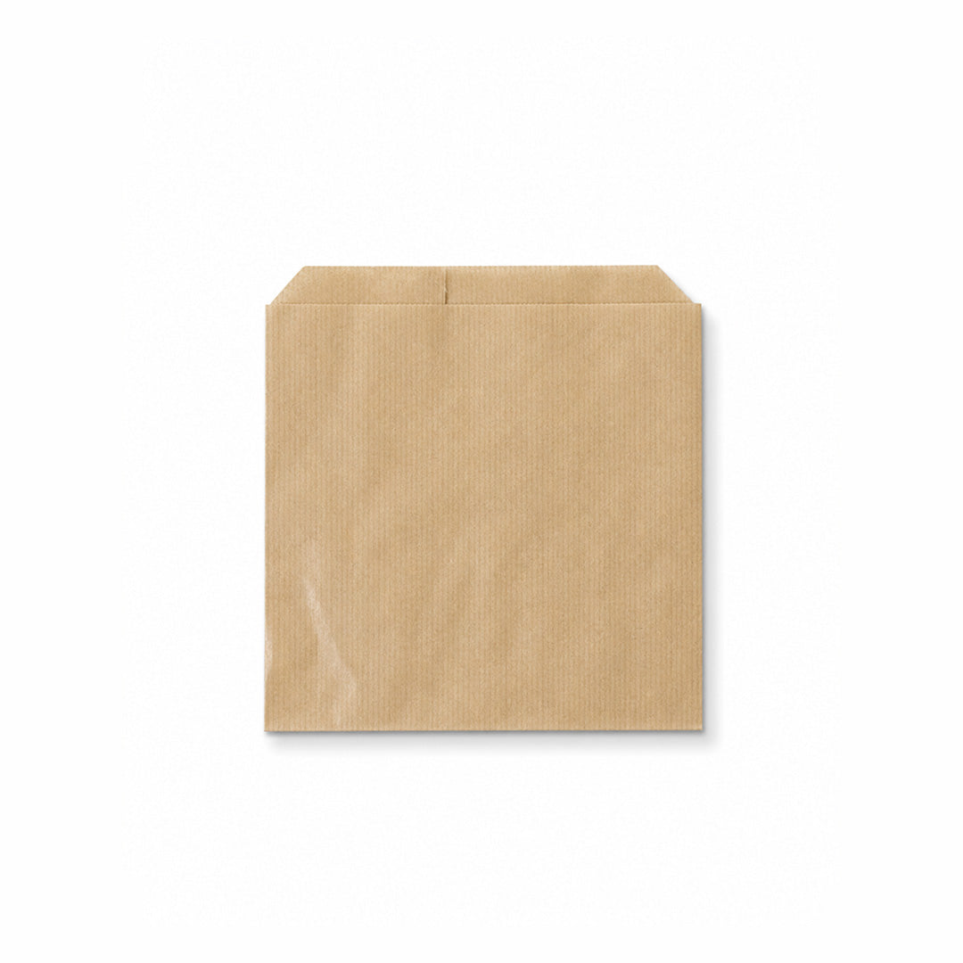 18 x 18 cm Brown Kraft Biodegradable Greaseproof Bag (1 x 1000)