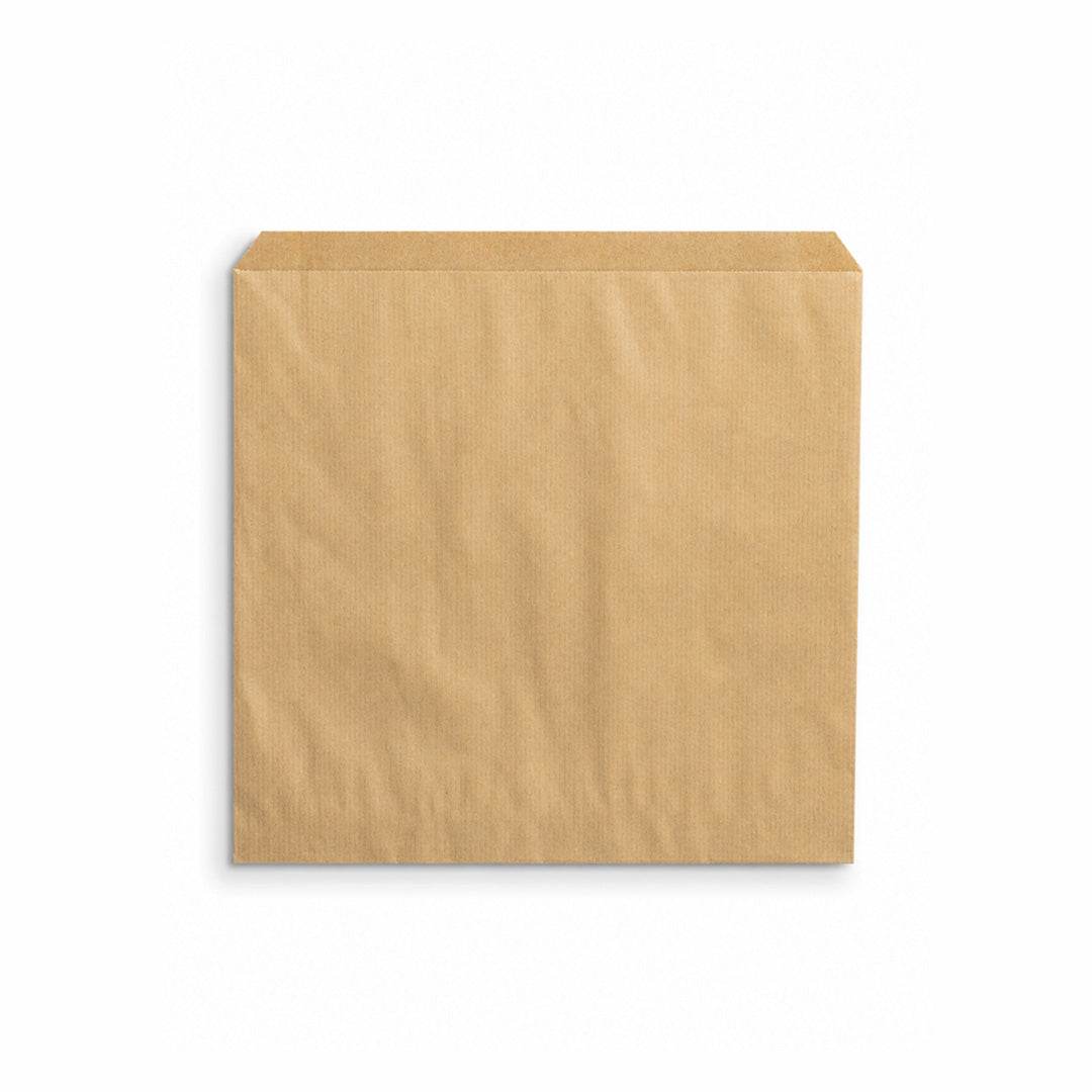 25 x 25 cm Brown Kraft Biodegradable Greaseproof Bag (1 x 1000)