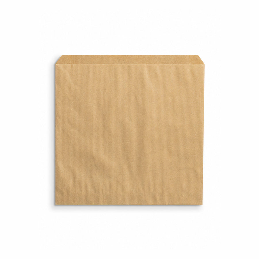 25 x 25 cm Brown Kraft Biodegradable Greaseproof Bag (1 x 1000)