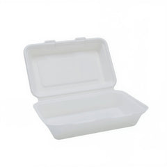 1000ml White Bagasse Clamshell Box (1 x 500)