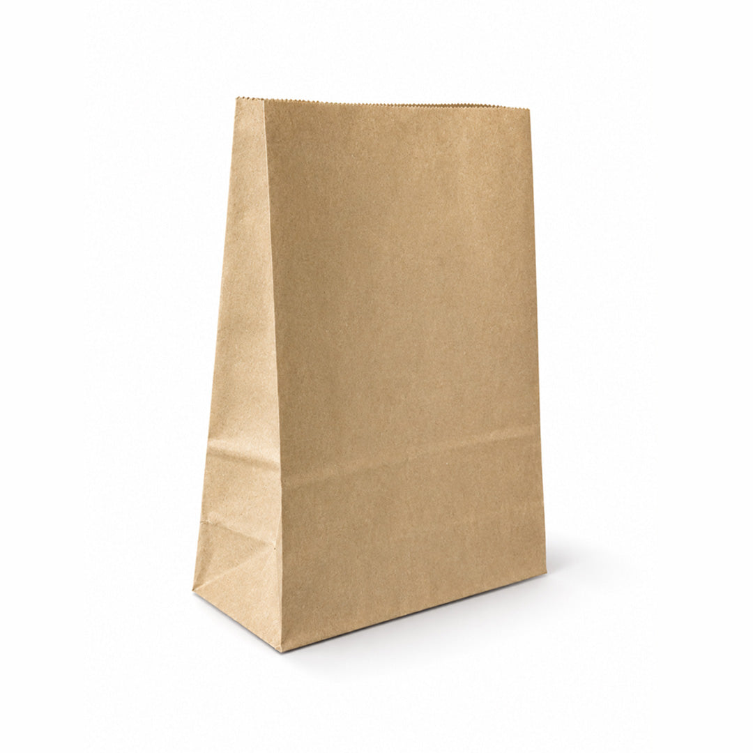 18 x 8 x 24 cm Brown Kraft Small Paper Carrier Bag with No Handle (1 x 250)