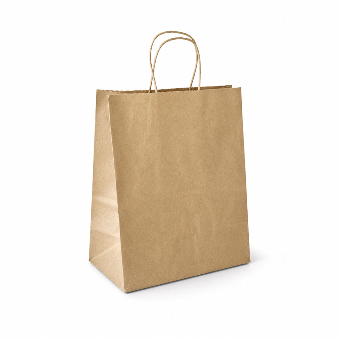 32 x 17 x 42 cm Brown Kraft Large Paper Carrier Bag with Twisted Handle (1 x 250)