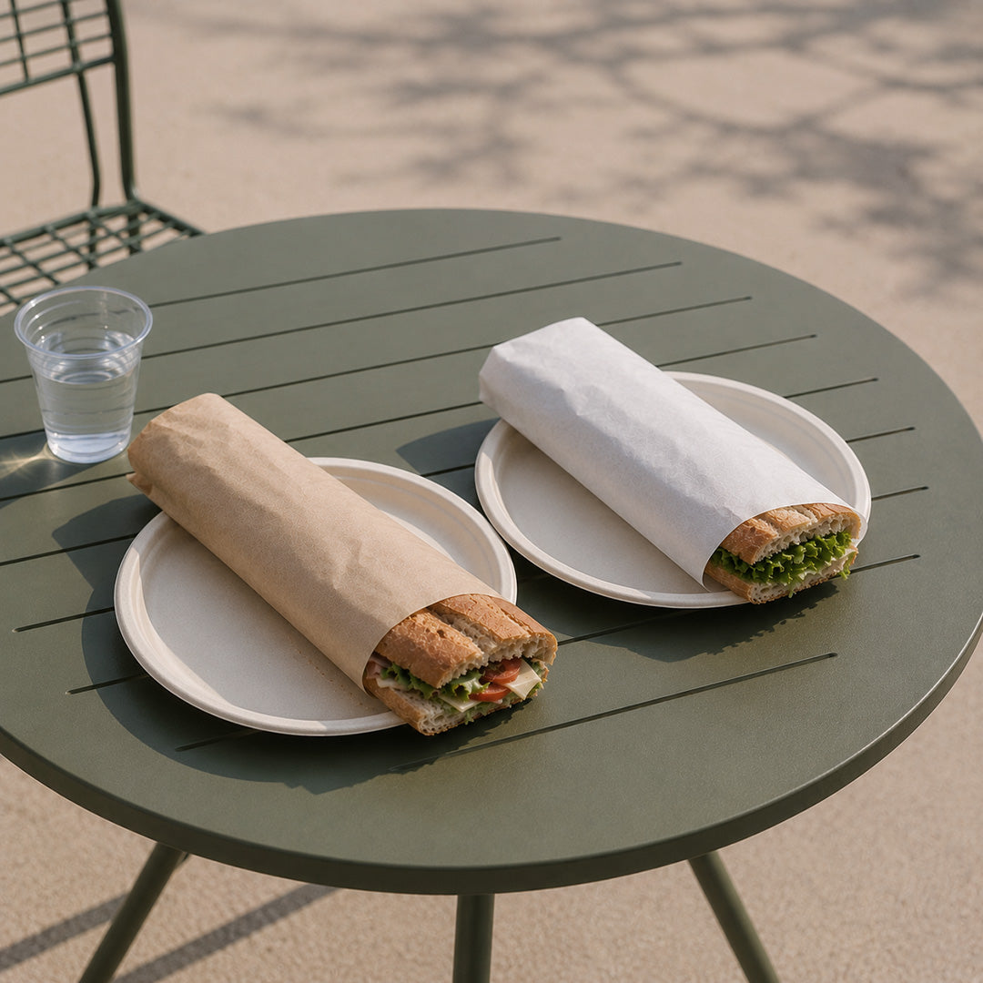 30 x 40 cm White Biodegradable Greaseproof Paper Sheet (1 x 1,000)