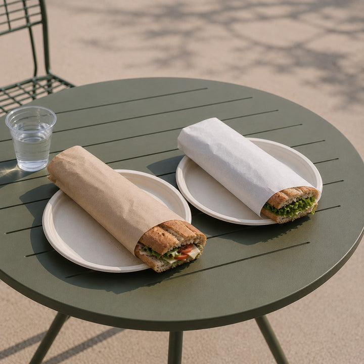 30 x 40 cm White Biodegradable Greaseproof Paper Sheet (1 x 1,000)
