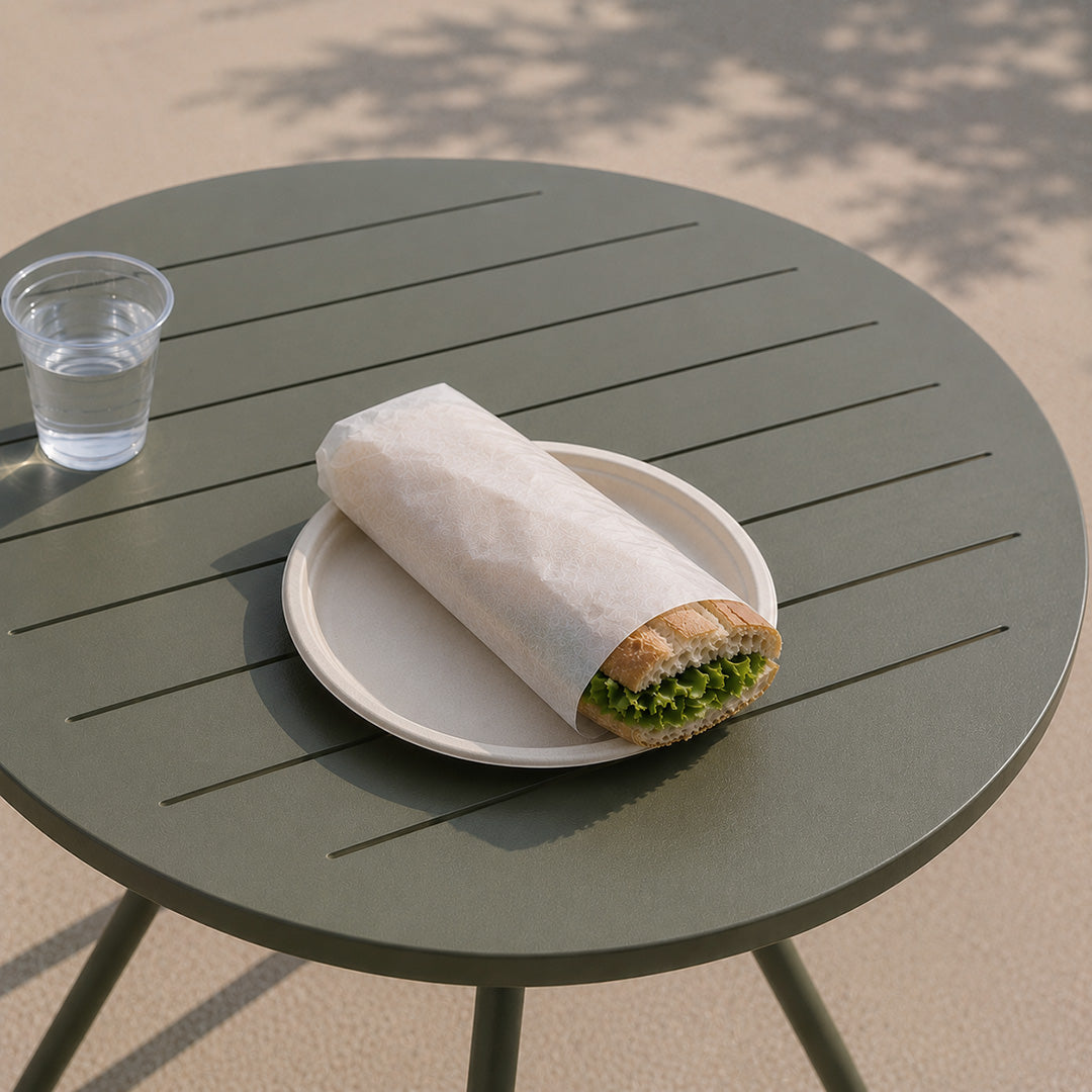 30 x 40 cm White Biodegradable Greaseproof Paper Sheet (1 x 1,000)