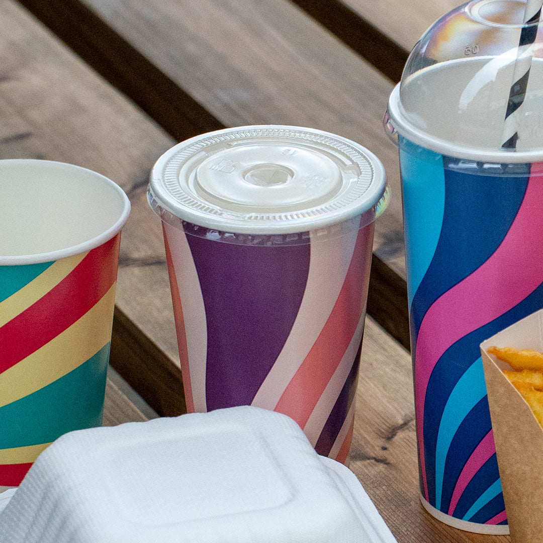 16oz white paper single wall cold cup – side view