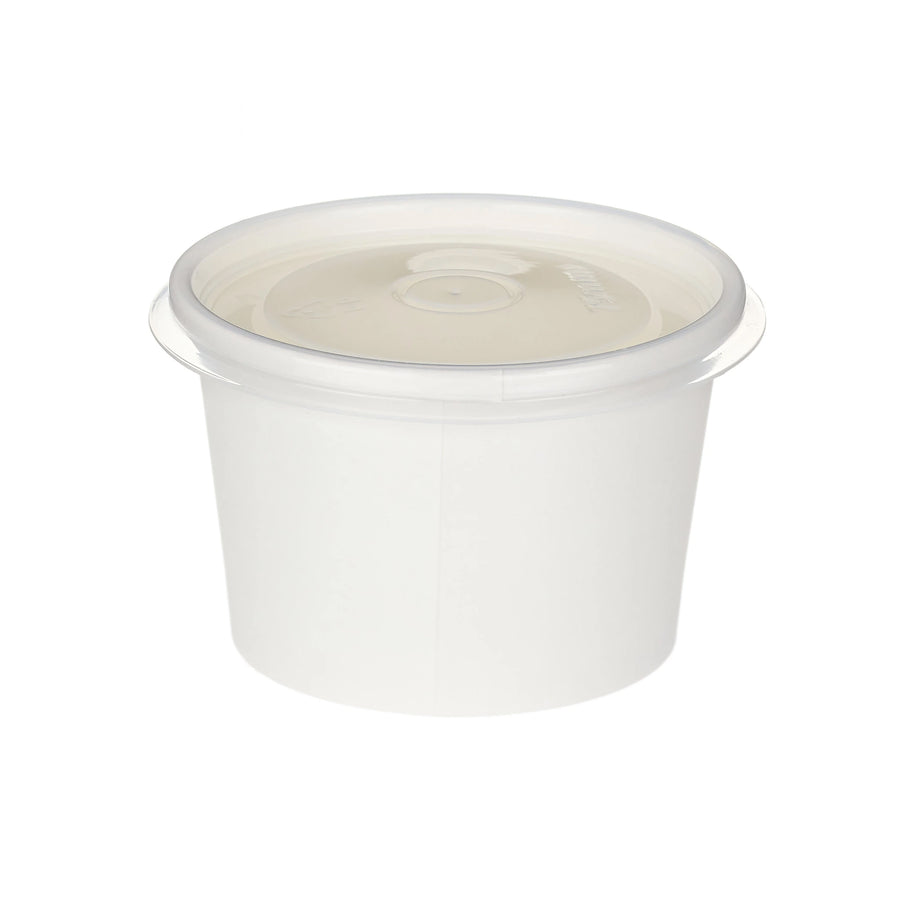4oz White Paper Takeaway Portion Pots & Lids (1 x 500)