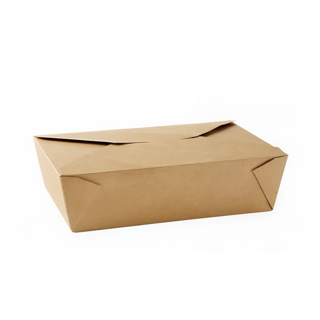 No.6a brown kraft food box — disposable takeaway food box ideal for hot meals, noodles, and fast food packaging.