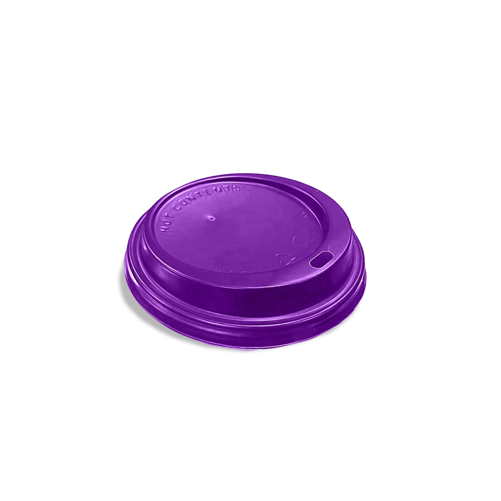 Packaging Wise 12/16oz Purple Coffee Cup Lid — vibrant and secure lid option for takeaway hot drinks with standout presentation.