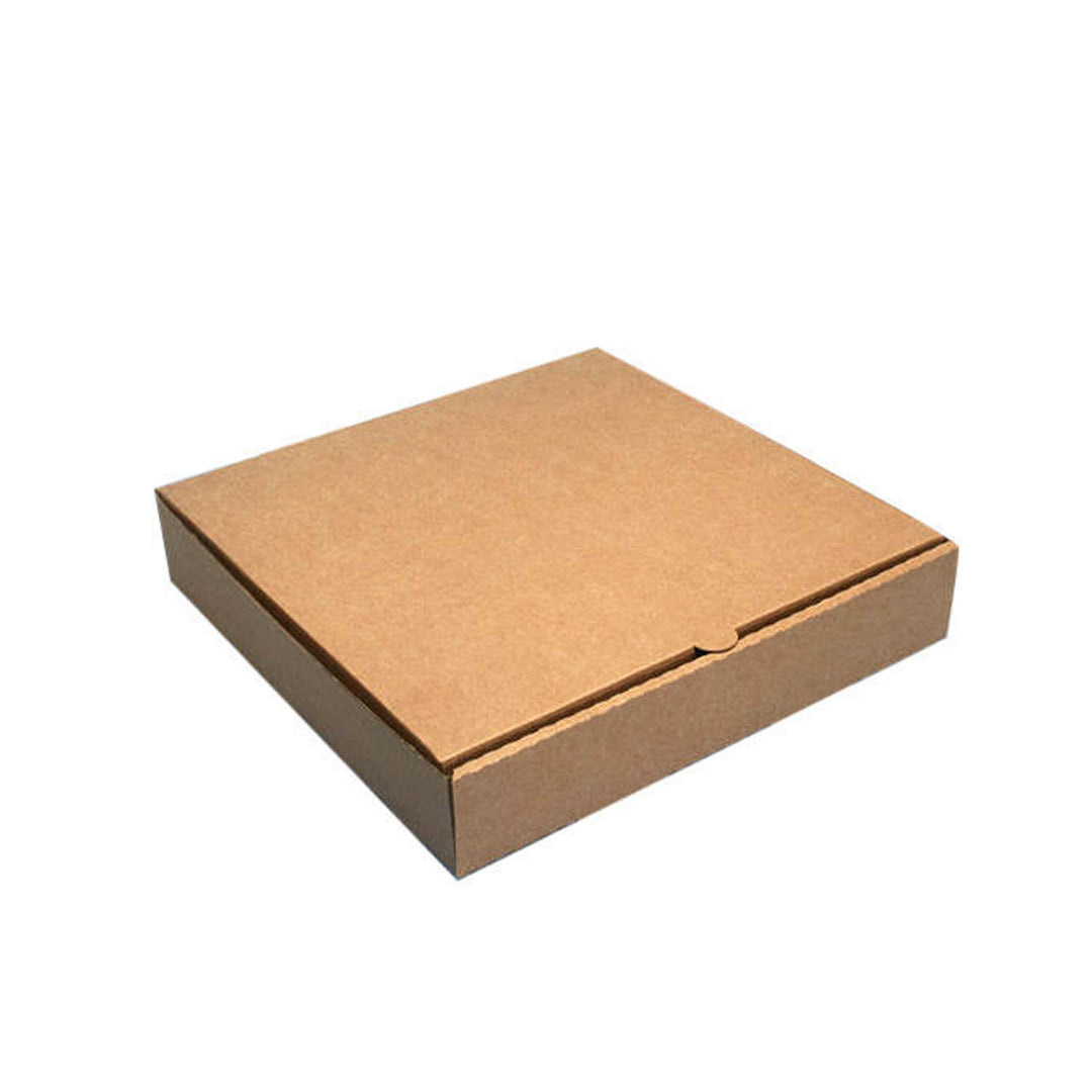 Packaging Wise 12-inch brown pizza box — durable kraft cardboard packaging ideal for medium pizzas, offering eco-conscious strength and reliable delivery performance.
