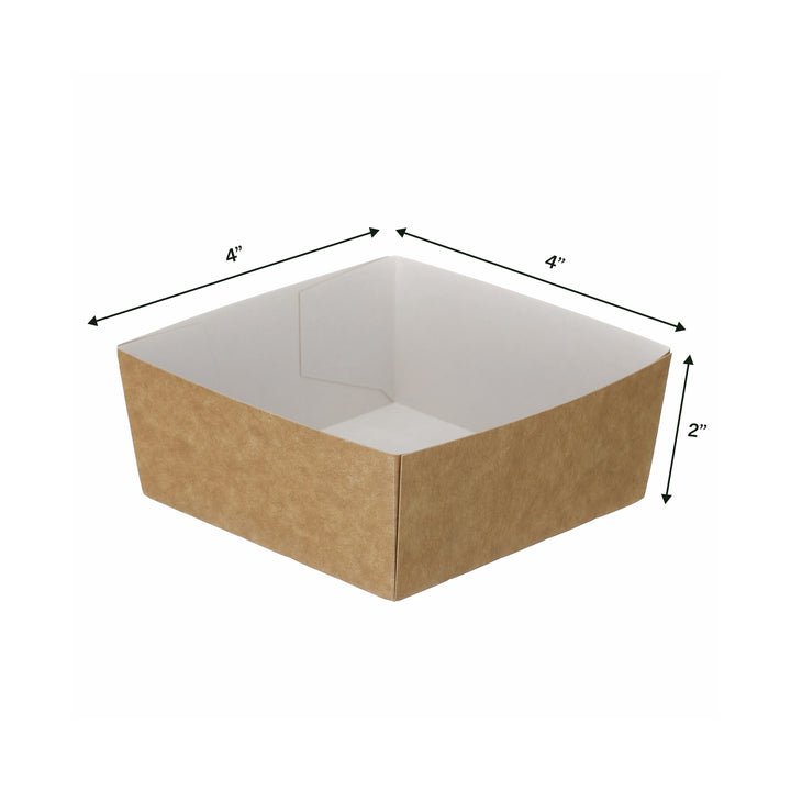 4" x 4" Brown Kraft Burger Tray (1 x 500)