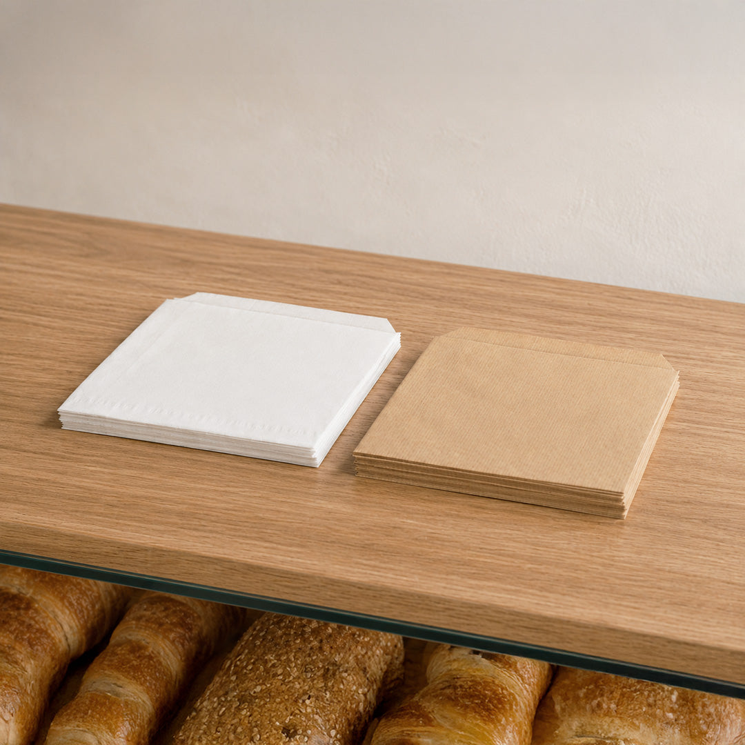 18 x 18 cm White Biodegradable Greaseproof Paper Bag (1 x 1,000)